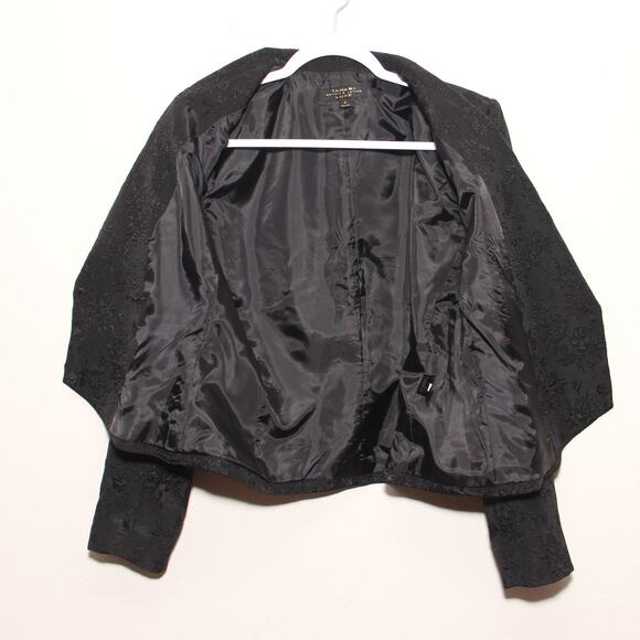 Tahari Luxe Black Brocade Blazer Jacket Size 4 Snap front closures - Picture 9 of 10